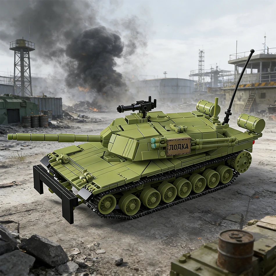 MOC WW2 Military M1 KVT Abrams American Main Battle Tank Model Building Blocks Modern War Armored Tank Bricks Toys for Kids Gift