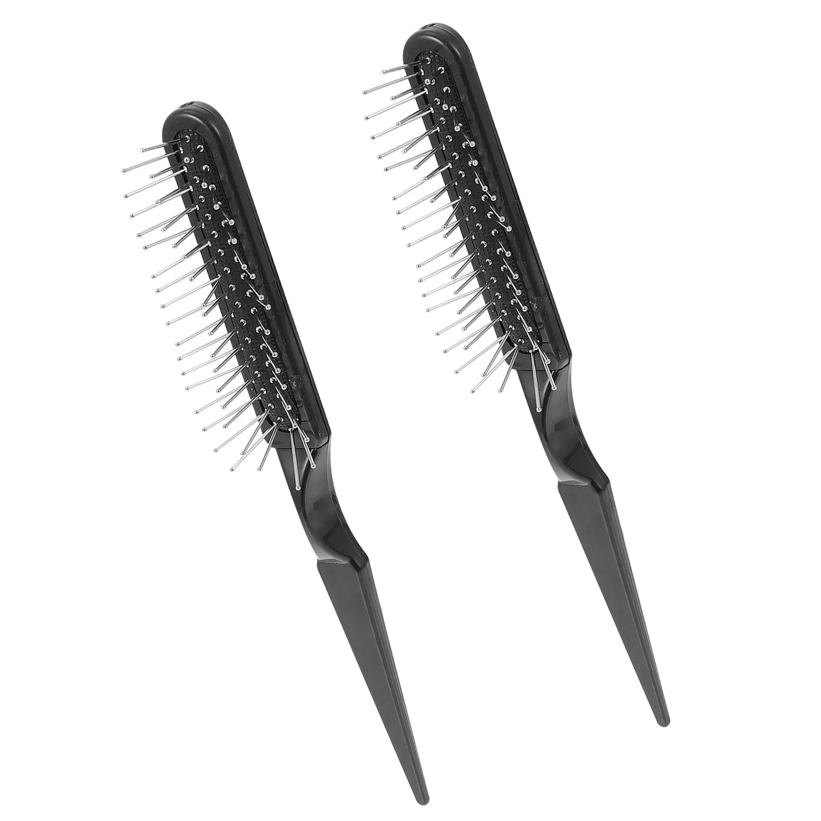 2 cepillos de cola de rata con puntas redondas suaves para teñir el cabello, colorear, seccionar, masajear el cuero cabelludo, peinar, cardar y desenredar.