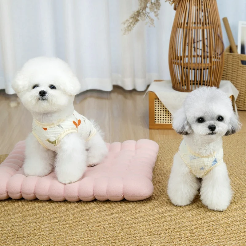 Summer Thin Dog Vest Fashion Pet Dog Clothes Cute Soft Puppy Vest Jacket Cartoon Print Cat Pullovers Pet Shirt Chihuahua Outfits