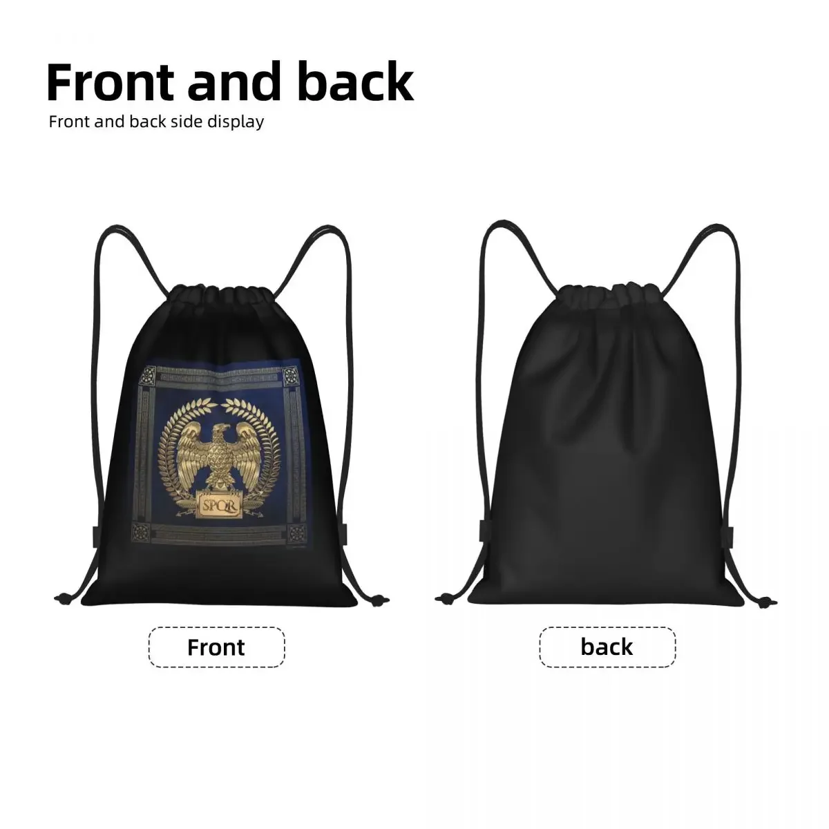 Roman Empire Gold Imperial Eagle Drawstring Backpack Women Men Sport Gym Sackpack Foldable Rome SPQR Training Bag Sack