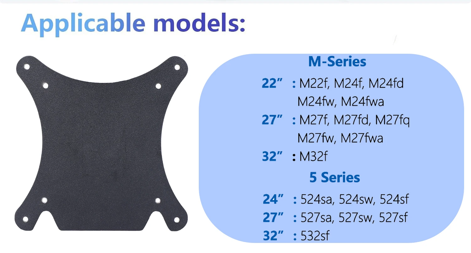 Совершенно новый адаптер VESA для мониторов HP M22f M24f M24fd M27f M24fw M27fd M27fq 524sa 524sw 527sf 527sw 532sf