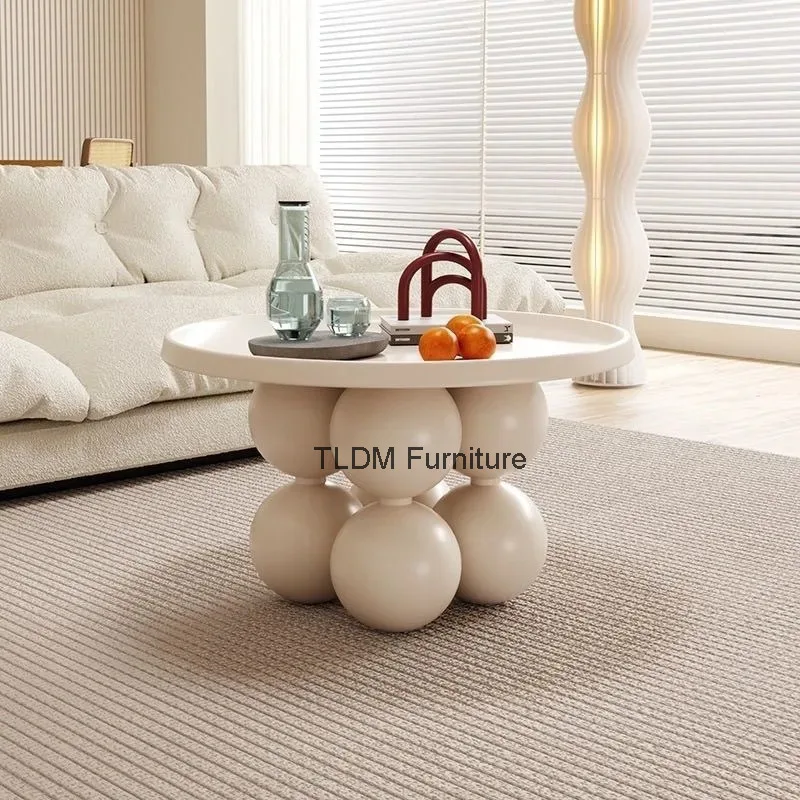 كريم نمط مصمم الإبداعية الحديد طاولة شاي الحديثة الحد الأدنى غرفة المعيشة المنزل طاولة جانبية ميسا دي سنترو غرفة ديكور #2