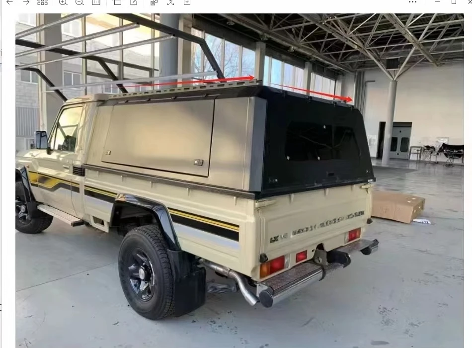 

Aluminum Custom-Fit Pickup Topper for LC79 Rust-Proof Hardtop Truck Camper Shell with Roof Rack Smartcap