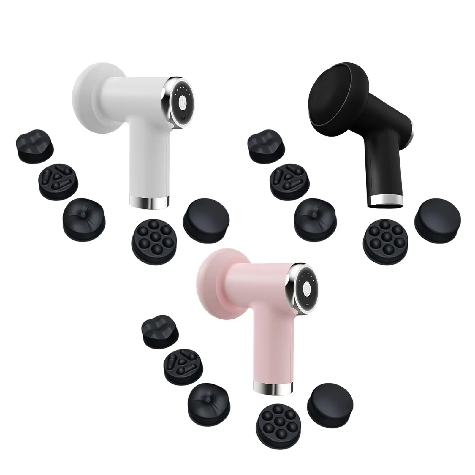 

Ручной беспроводной массажер, электрическое массажное устройство с регулируемой интенсивностью и 5 массажными головками для живота, тела, живота, плеч