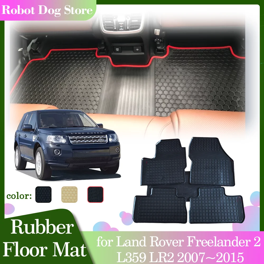 Car Rubber Floor Mat for Land Rover Freelander 2 L359 LR2 2007~2015 Foot Interior Liner Carpet Waterproof Pad Custom Accessories