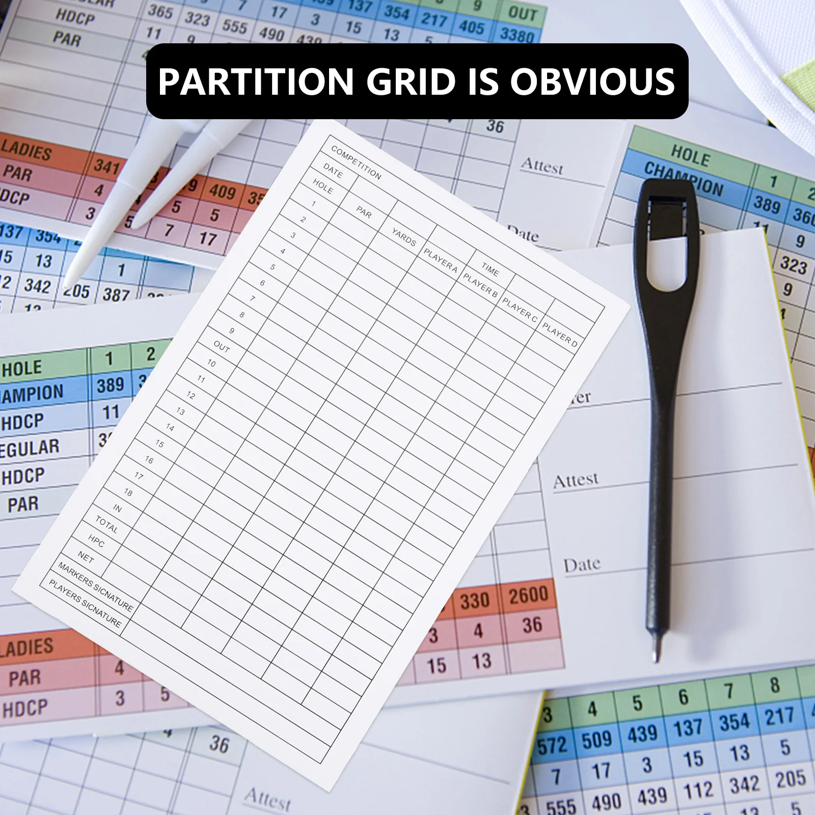 

12Pcs Golf Scorecard Record Cards Premium Coated Paper Material Smooth Writing Experience Long-Term Use Competition Supply