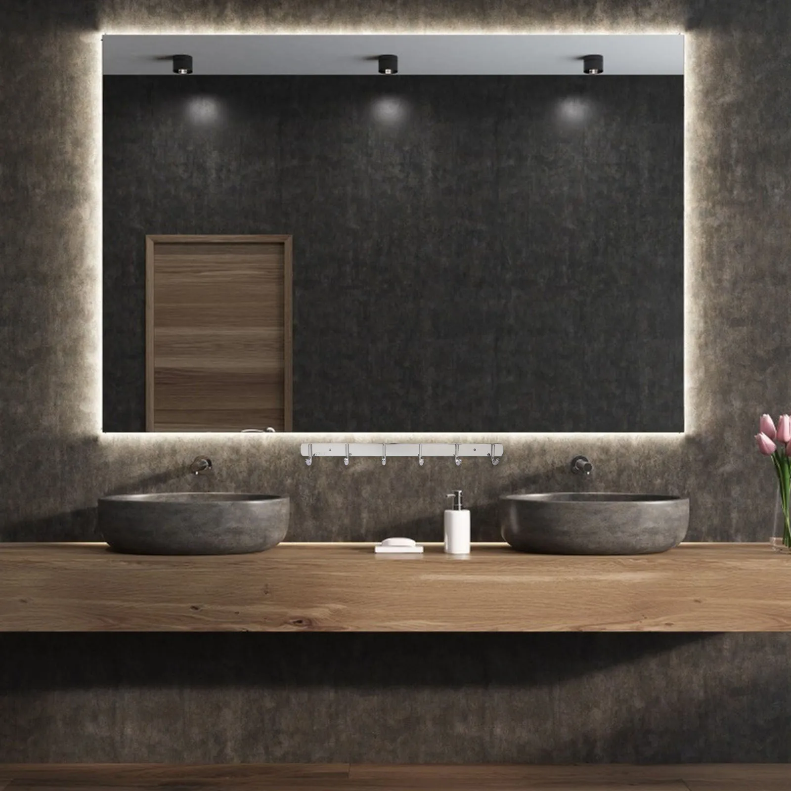 

Stainless Steel Clothes Hooks Bath Towels Hook for Bathroom Wall 304 Household Multi function Coat Hooks Kitchen Bedroom Living