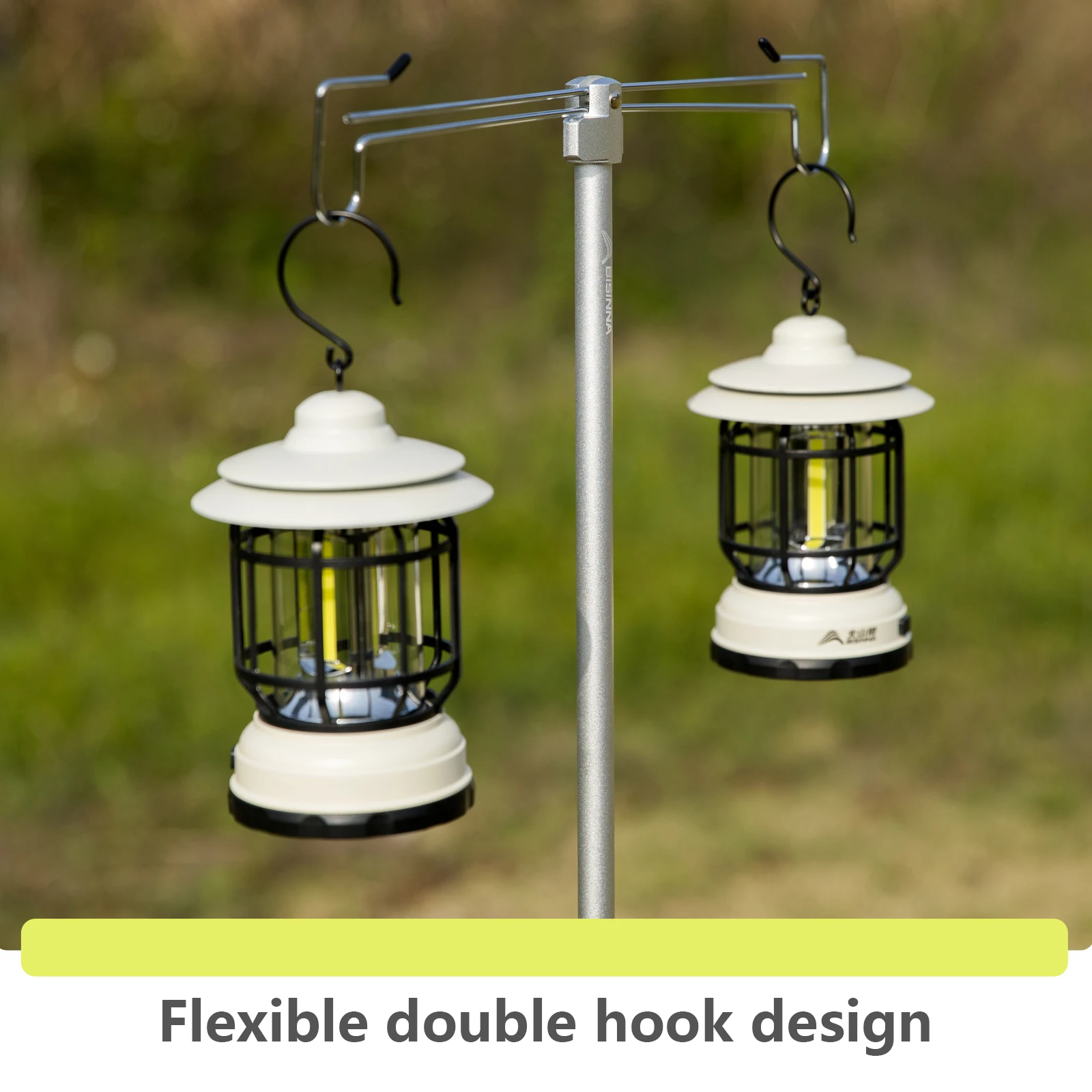 BISINNA Camping Lantern Stand Detachable Aluminum Alloy Light Hanger Portable Lightweight Lamp Holder Outdoor Hiking Supplies