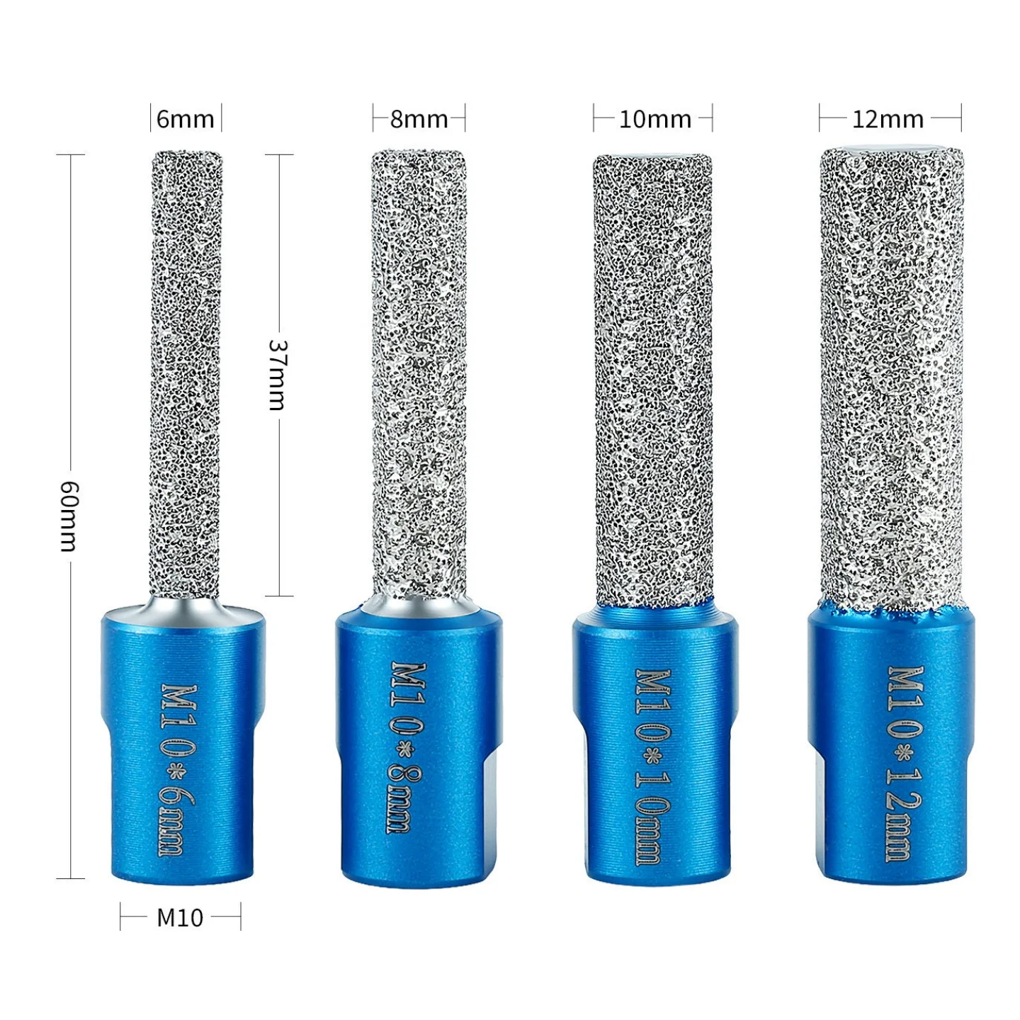 磁器タイル、花崗岩、大理石用乾式ドリルビット-m10-真空ろう付けダイヤモンドコアドリルビット-6-8-10-12mm-ミリングカッター