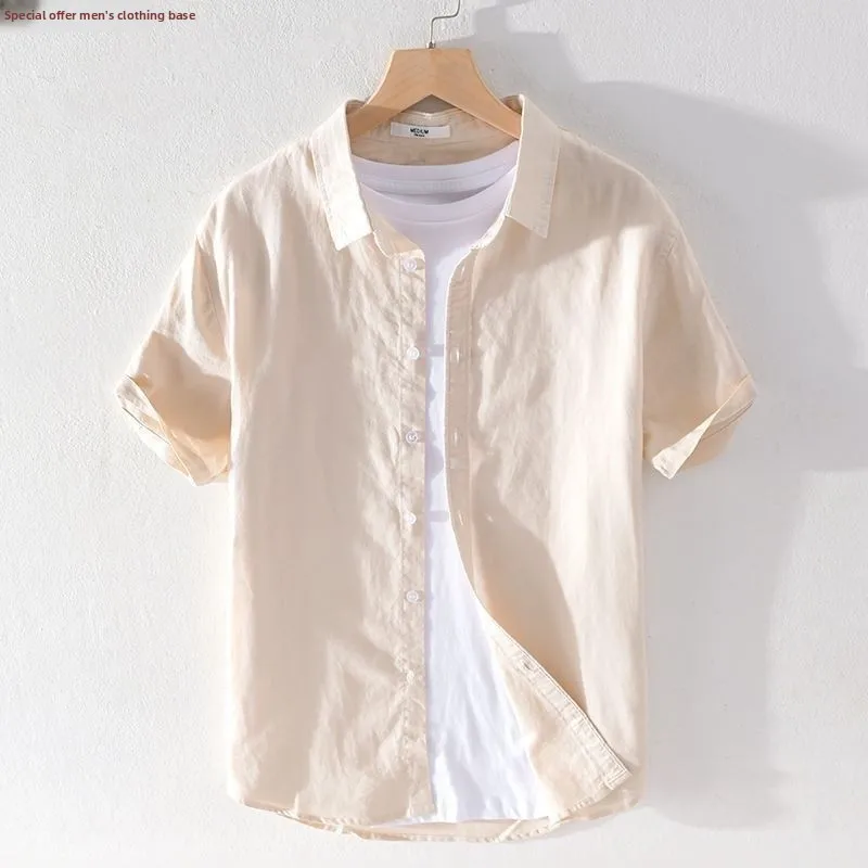

Loose Casual Cotton Linen irt Men's Summer Youth Artistic Sle ort Sve Stand Fit Square Collar Daily Wear Chinese ...