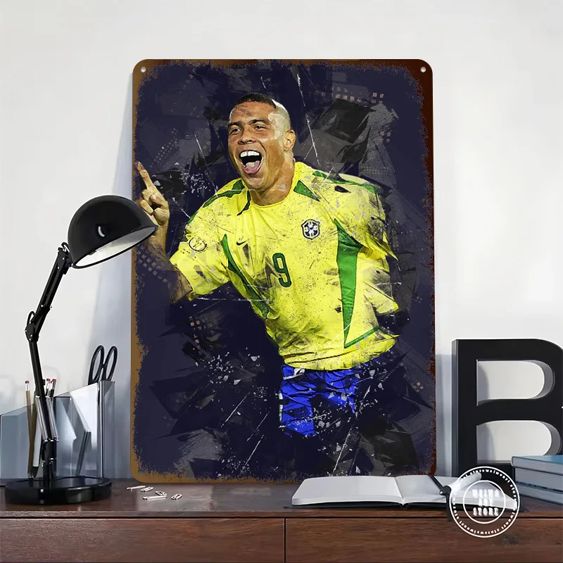 Ronaldo Poster Retro 3D Printed Metal Signs Customized Wall Hanging Gift for Vintage Decor Luxury Decoration Home Wand Deko Room