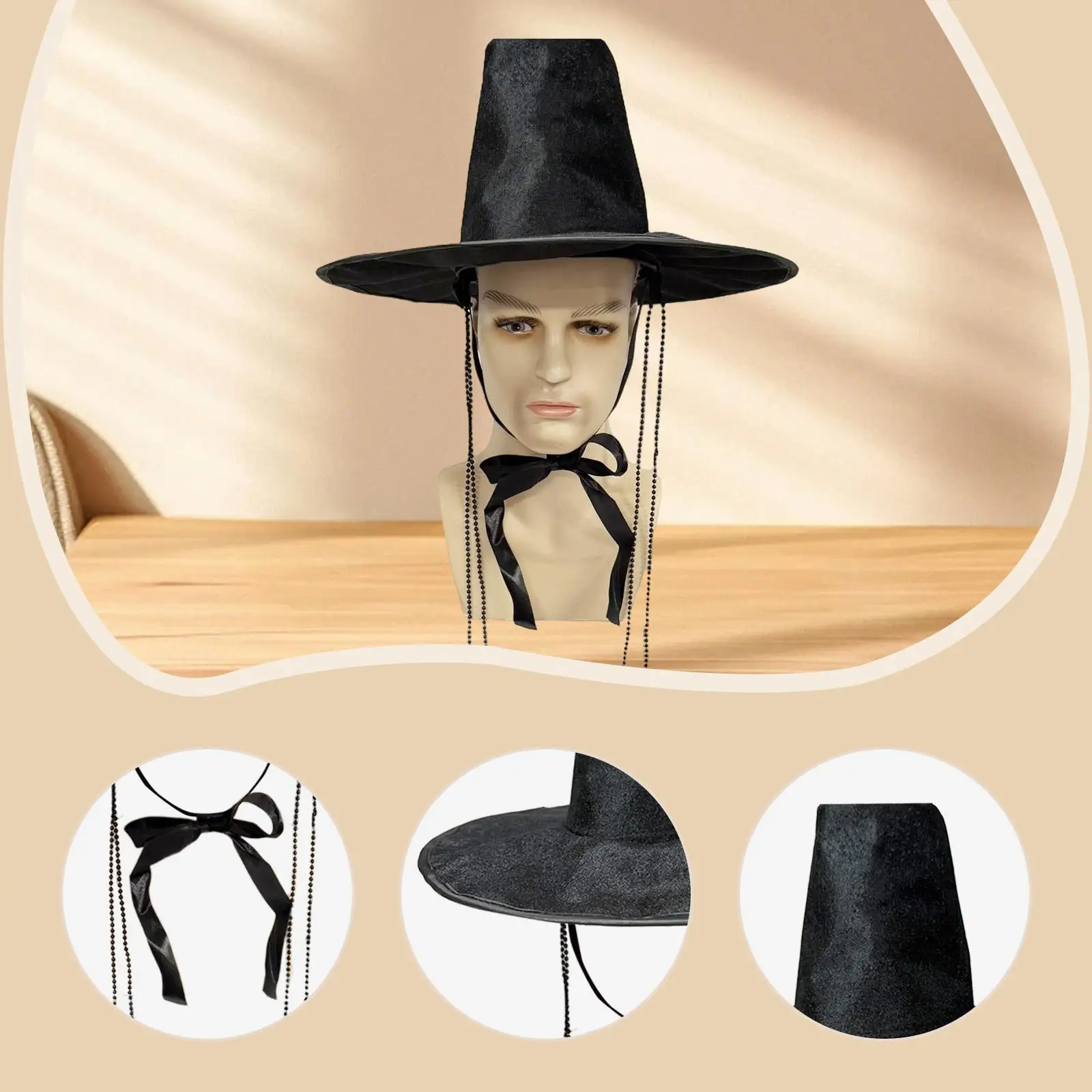 Hut im koreanischen Stil, traditionelles Kostümzubehör für Bühnenaufführungen