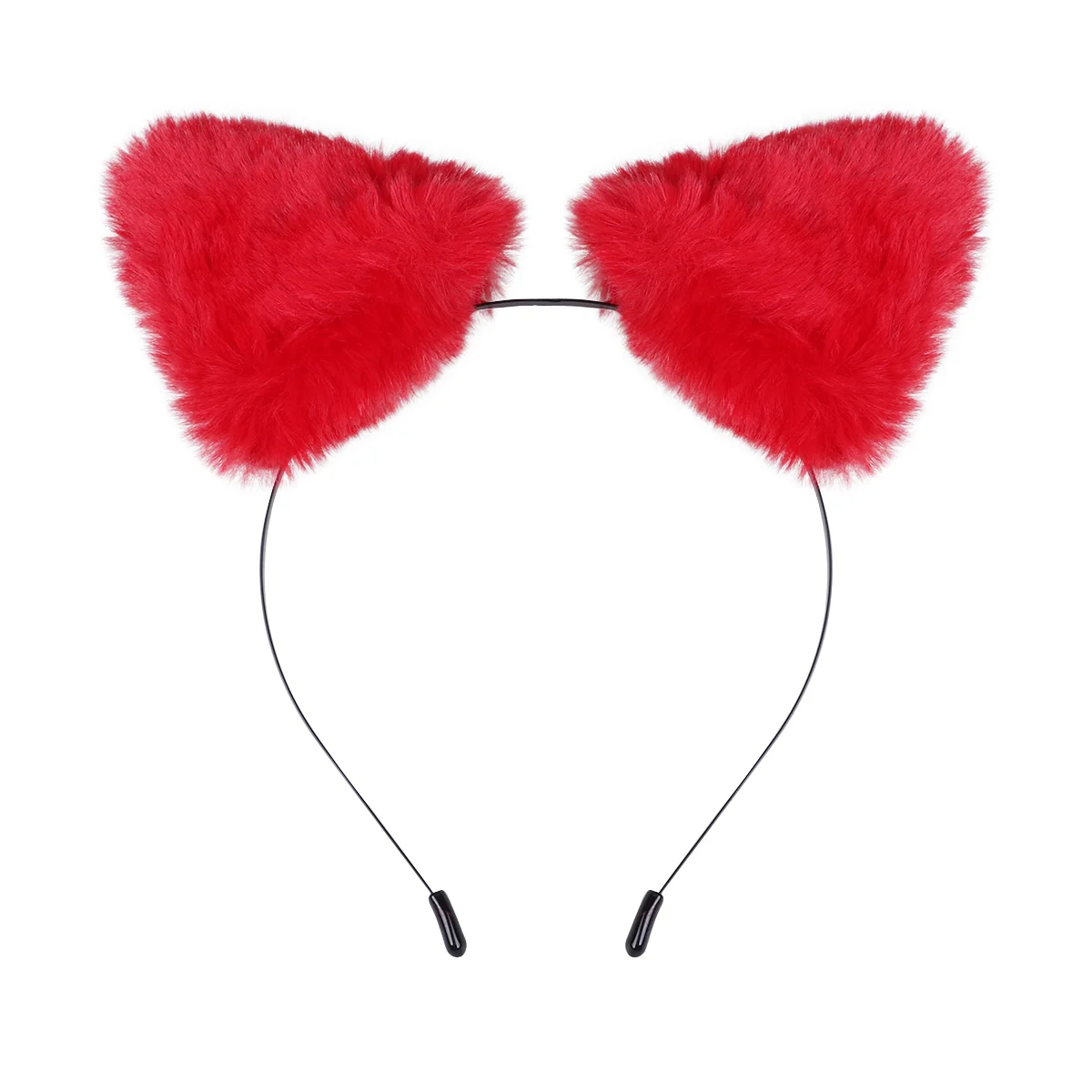 

Red Adorable Animal Ear Hair Hoops Fluffy Headband Decorative Headdress Metal Hair Bands Party Favors Supplies