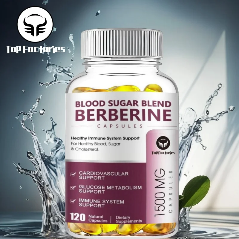 Berberine Supplement 1500mg High Potency for Cardiovascular Blood Pressure & Sugar Control with Ceylon Cinnamon & Turmeric Vegan