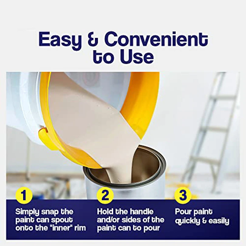 1/5 Pcs Paint Can Spout, Fits All Pint, Quart & Gallon Painting Cans, All In One Pouring Accessory, Paint Brush Holder & Wiper,