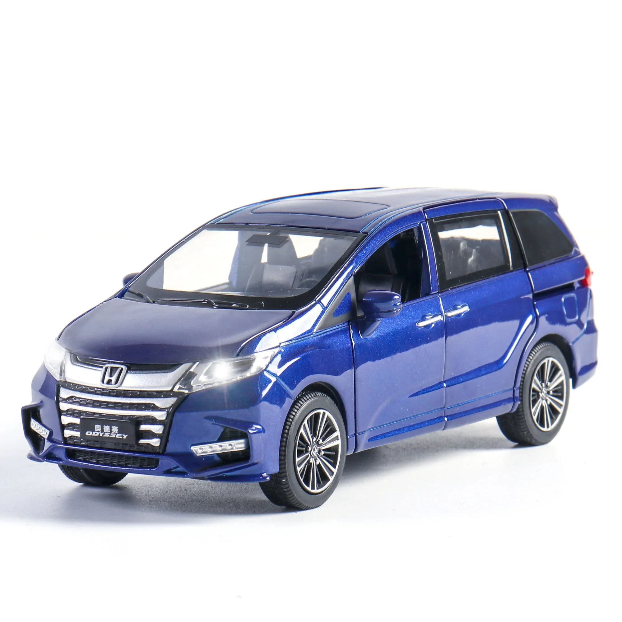 1:32 Honda Odyssey high simulation 2019 children\'s toy alloy nanny car with sound and light door model for children gifts A105