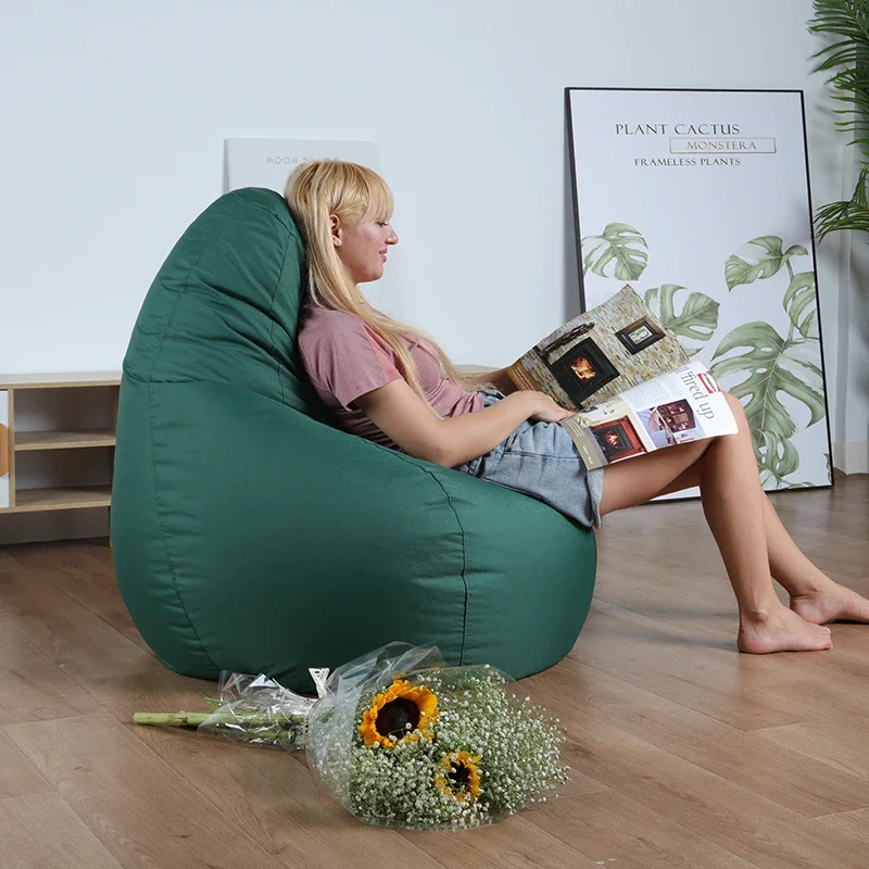 Beanbag sofa EU penutup kain standar kantong kacang luar ruang penutup kursi apartemen kecil ruang tamu sofa beanbags