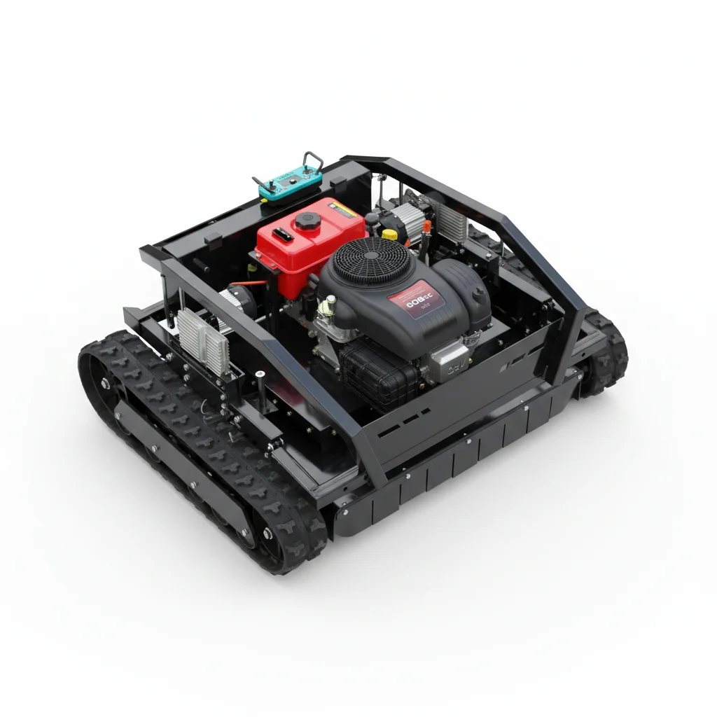 

Quiet Remote Control Lawn Mower Battery-Powered Adjustable Cutting Height with Obstacle Detection for Commercial & Home Garden