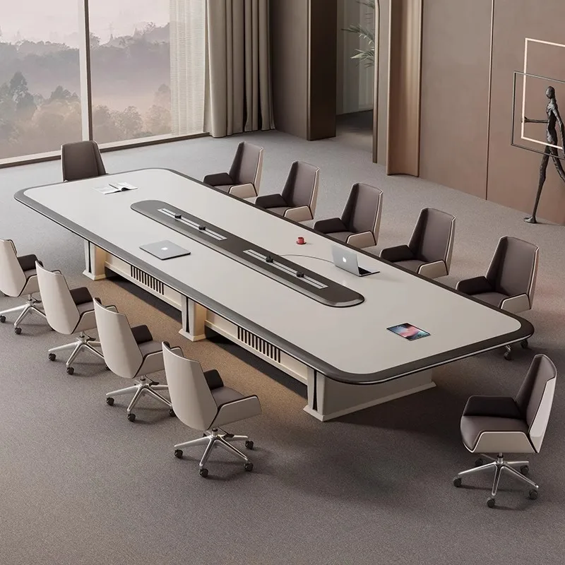 

Paint conference table, long table, light luxury, high-end sense, Class A office building, medium and large conference room
