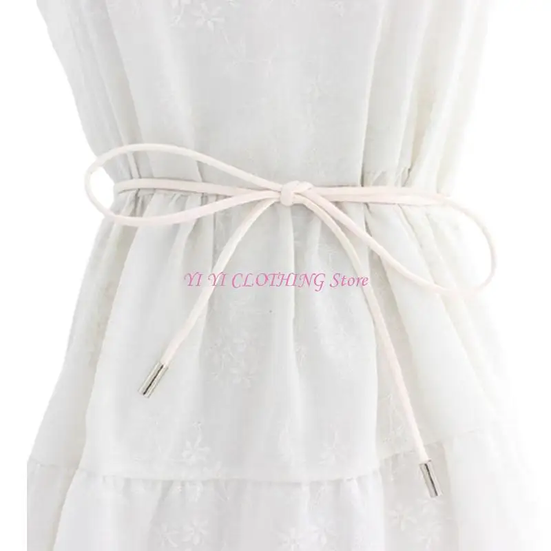 

N5KF Female PU Leather Waist Chain for Banquets Women Masquerades Dance Knotted Belt