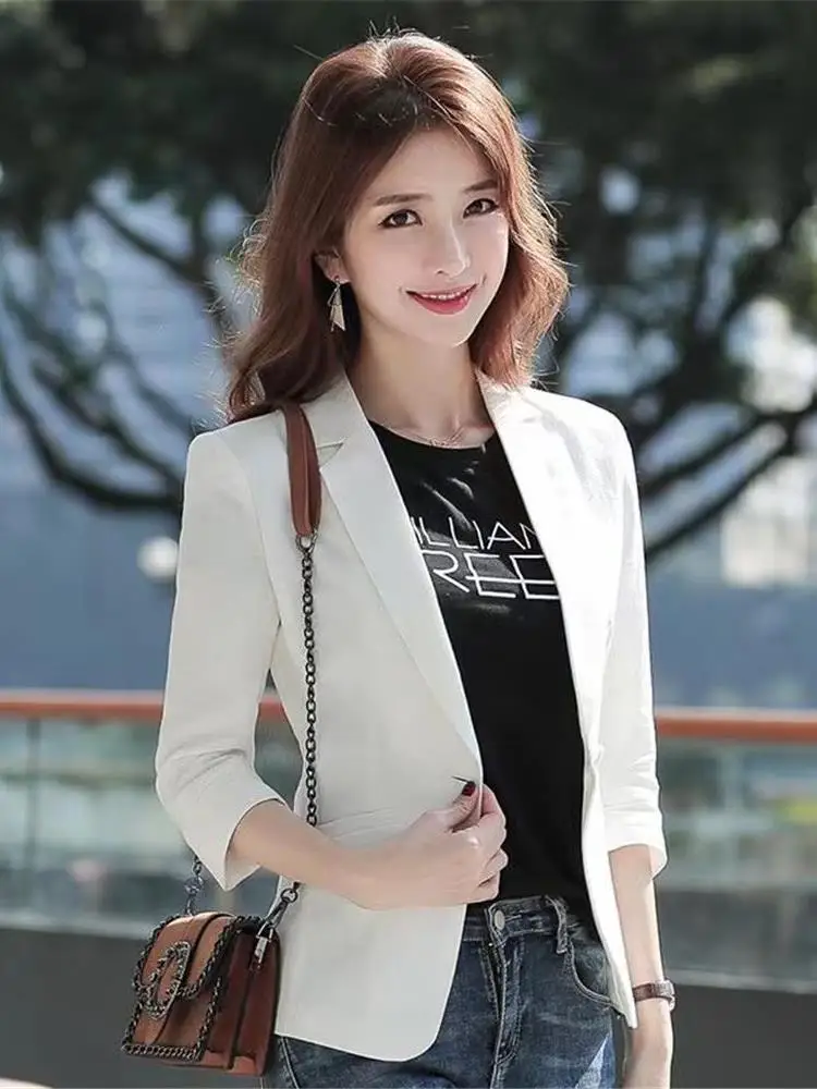 

Casual ort Svel Women's Jaet Spring Autumn Thin Large Size Slim Fit Versatile Casual ort Sle Trendy Spring Summer