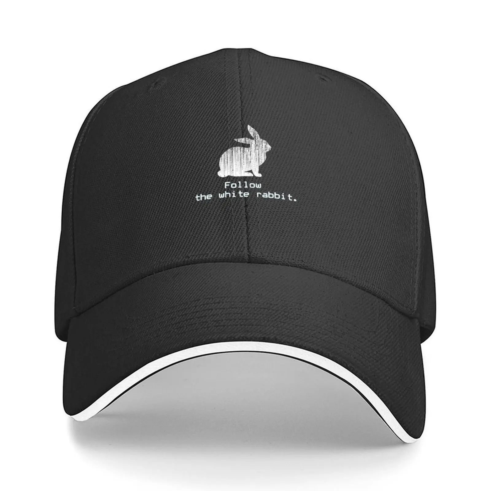 

My Favorite People Follow The White Rabbit. Gift Music Fans Baseball Cap black Trucker Hat Hat Beach Golf Hat For Women Men's