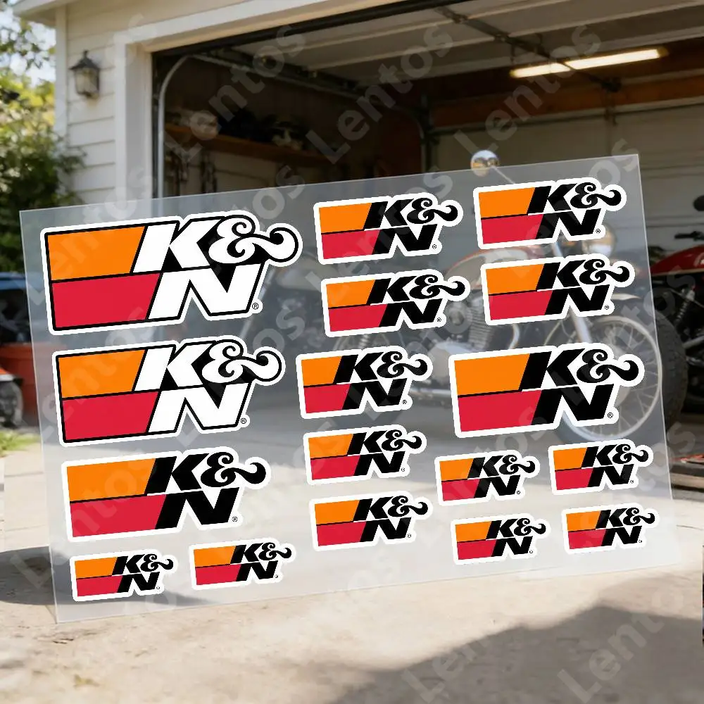 K-K&N Waterproof Reflective Motorbike Stickers Easy Peel Removable Decals For Motorcycle Car
