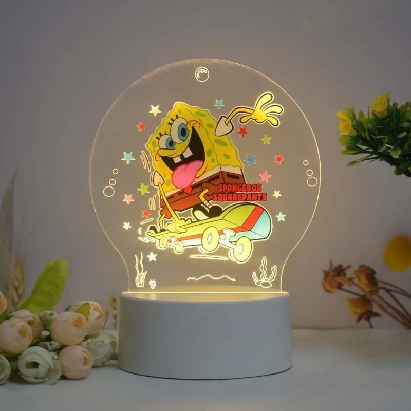 Bob Esponja SquarePants Patrick Star periférico animación de dibujos animados luz nocturna creativa 3D luz decorativa para habitación de niños