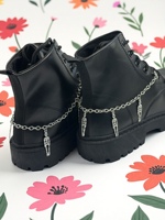 2 Pcs Gothic Style Antique Silver Skull Jewelry Pendants, Suitable for Autumn Shoes and Boots, Fashionable Detachable DIY Cool P