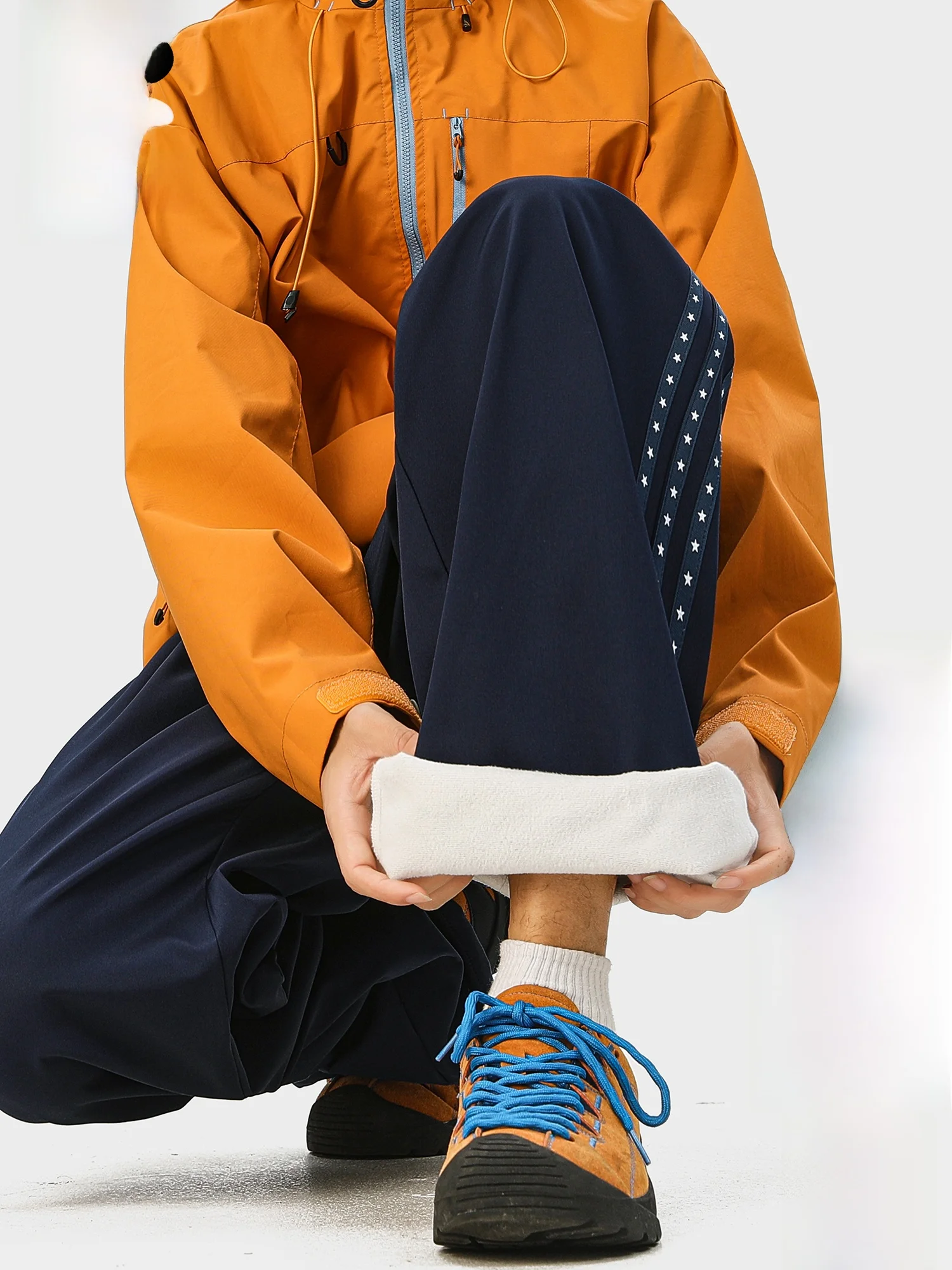 

PaulFrank Men's Casual Pants Winter Fce Lined Loose Straight Leg American Sle Trendy Stripe Pattern Warm Comfortable