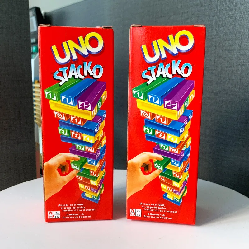 ألعاب لوحة الورق Stacko UNO للترفيه العائلي وحفلات البوكر والتعليم المبكر لعبة ألغاز مكدسة أوراق اللعب هدية عيد ميلاد