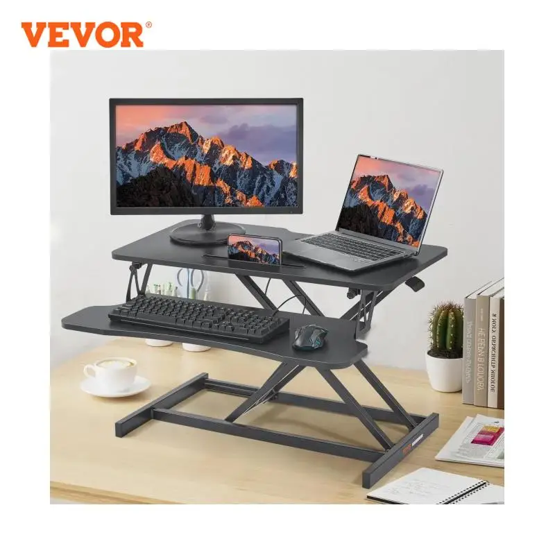VEVOR-Convertidor de escritorio de pie de doble capa, escritorio de pie con altura ajustable de 31,5 "x 15,7", convertidor de pie