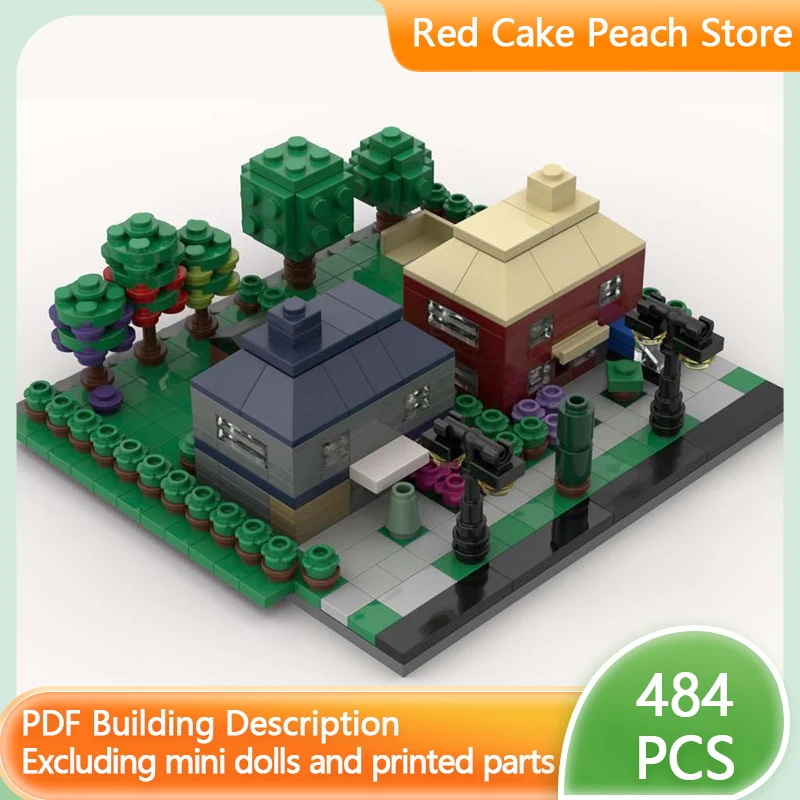 

Модель городской улицы MOC: конструктор из строительных блоков, модульные дома для семьи, развивающая игрушка для детей, подарок на праздник, набор для сборки