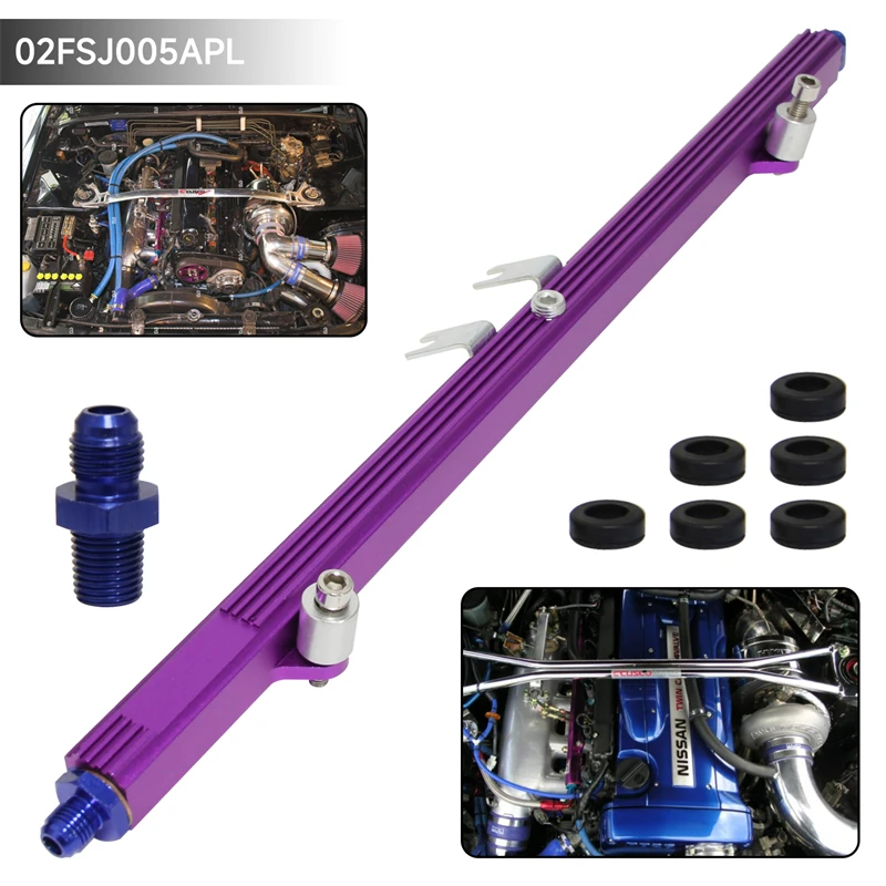 

High Flow Fuel Injector Rail Fits For Nissan Skyline R32 R33 R34 GTR RB26DETT RB26 Blue/Purple