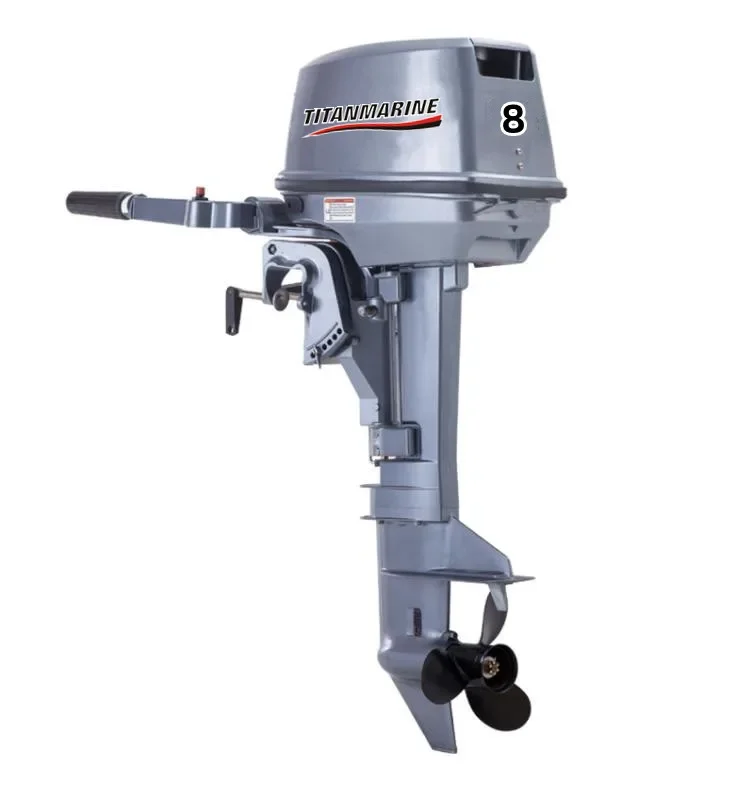 TITANMARINE  outboard motor marine motor 2 stroke 8hp boat  engine short shaft  manual start for sale