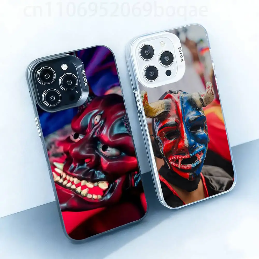 

Japanese Oni Hannya Demon Mask Hard Phone Case for IPhone 17 16 15 14 13 12 11 X XS Pro Max Plusshockproof Full Cover
