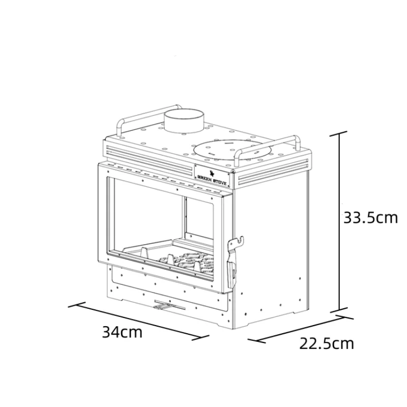 Outdoor Mini Fireplace With Chimney For RV Camping Wood Stove Portable Hot Tent Heating Stove Stainless Steel Firewood Stove