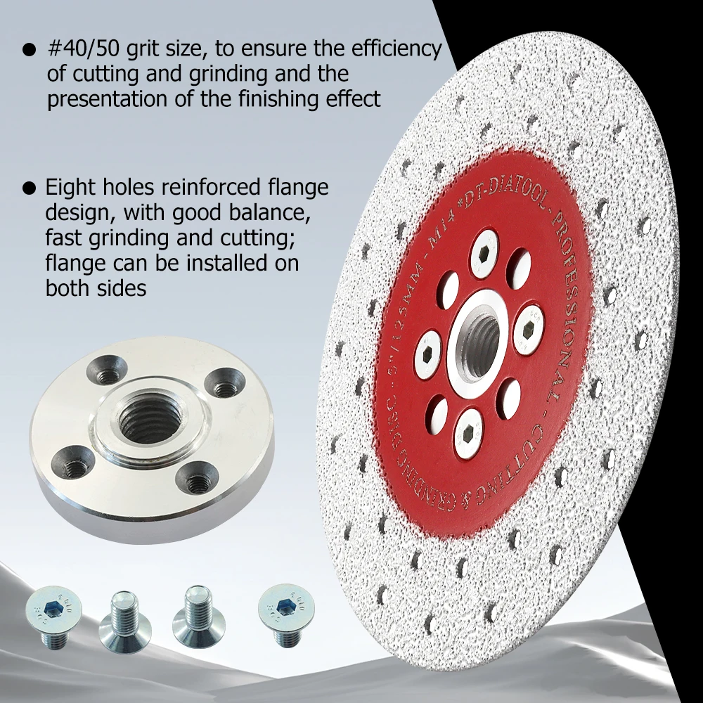 

DT-DIATOOL Алмазный шлифовальный диск с двойным боковым покрытием для шлифовального круга Пильное полотно для мрамора, гранита, бетона M14 Шлифовальный диск
