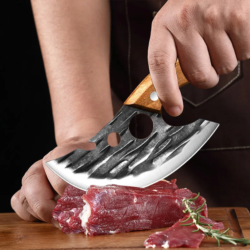 Hand Forged Boning Knife Meat Cleaver Fish Scale Slicing Knife Stainless Steel Sharp for Meat Vegetable Cooking Kitchen Gadgets - view 6