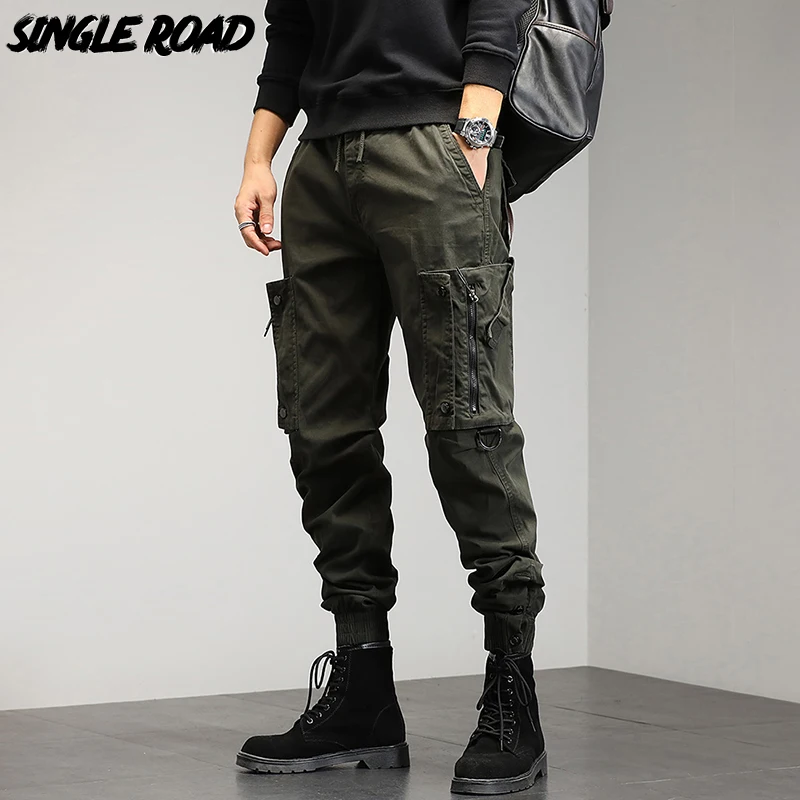 Single Road Mens Cargo Pants Men 2023 Techwear Baggy Button Hip Hop Fashion Joggers Male Trousers Streetwear Casual Pants Men