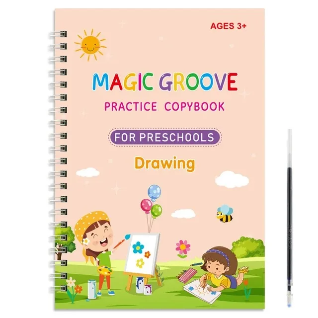 Reusable Magic Copybook Drawing Toys for Children Montessori Pen Control Training Writing Sticker Learning Educational Toy