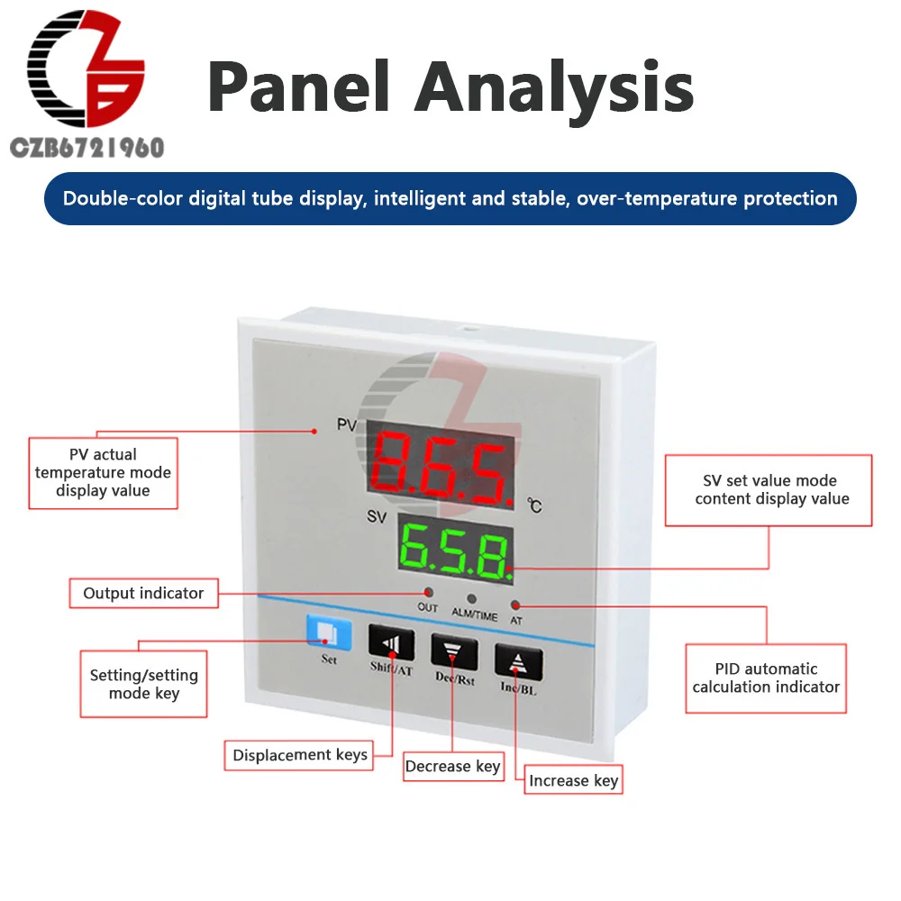 Kiln Furnace Oven Programmable Pid Temperature Controller 220V 30A SSR Relay Output Program Thermostat Thermocouple K-type E-Typ