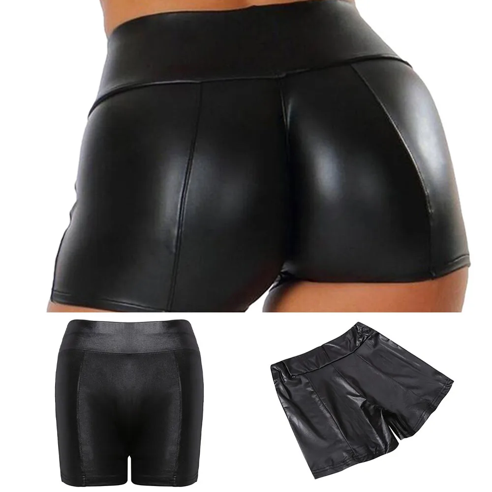 Clubwear Shorts Shorts Nightclub Home Woman Hot Pants Ladies Black Booty Shorts Fashion Faux Leather Gym Bottoms