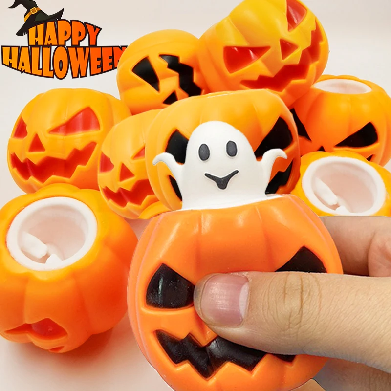 Funny Pumpkin Ghost Squeeze Toy Adult Kids Decompression Toys Relief Stress Vent Ball Halloween Party Decoration Prop Baby Gifts