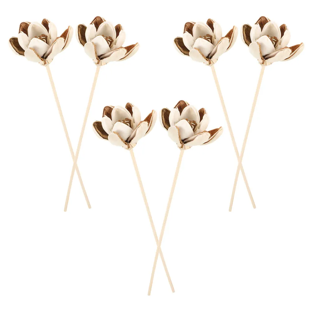 

6 Pcs Artificial Flowers Rattan Oil Diffuser Sticks Home Fragrance Decor Reed Accessories Aromatherapy Vase Arrangement Beige