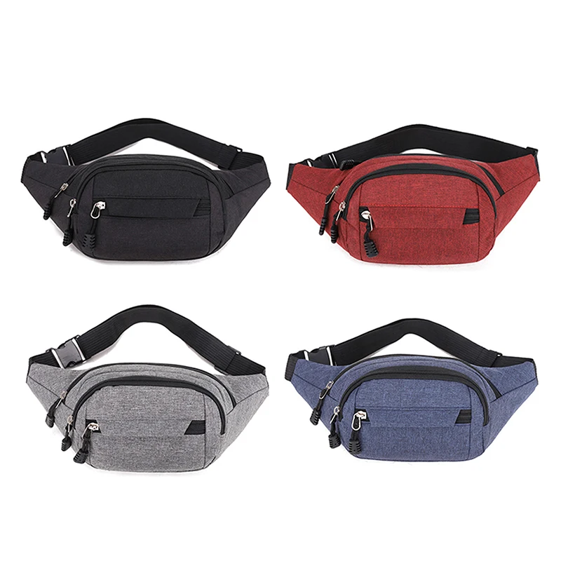 Fashion Men Women Waist Bag Casual Fanny Pack Purse Large Phone Belt Bag Pouch Canvas Outdoor Travel Phone Bag Crossbody Bag