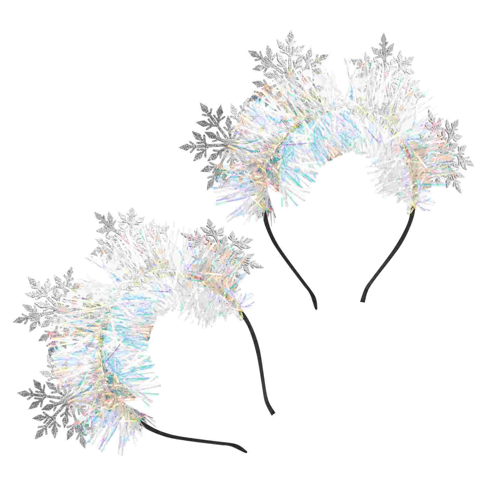 

2 Pcs Christmas Hair Accessories Snowflake Silk Headband 2pcs Baby Bonnet Headdress Garland