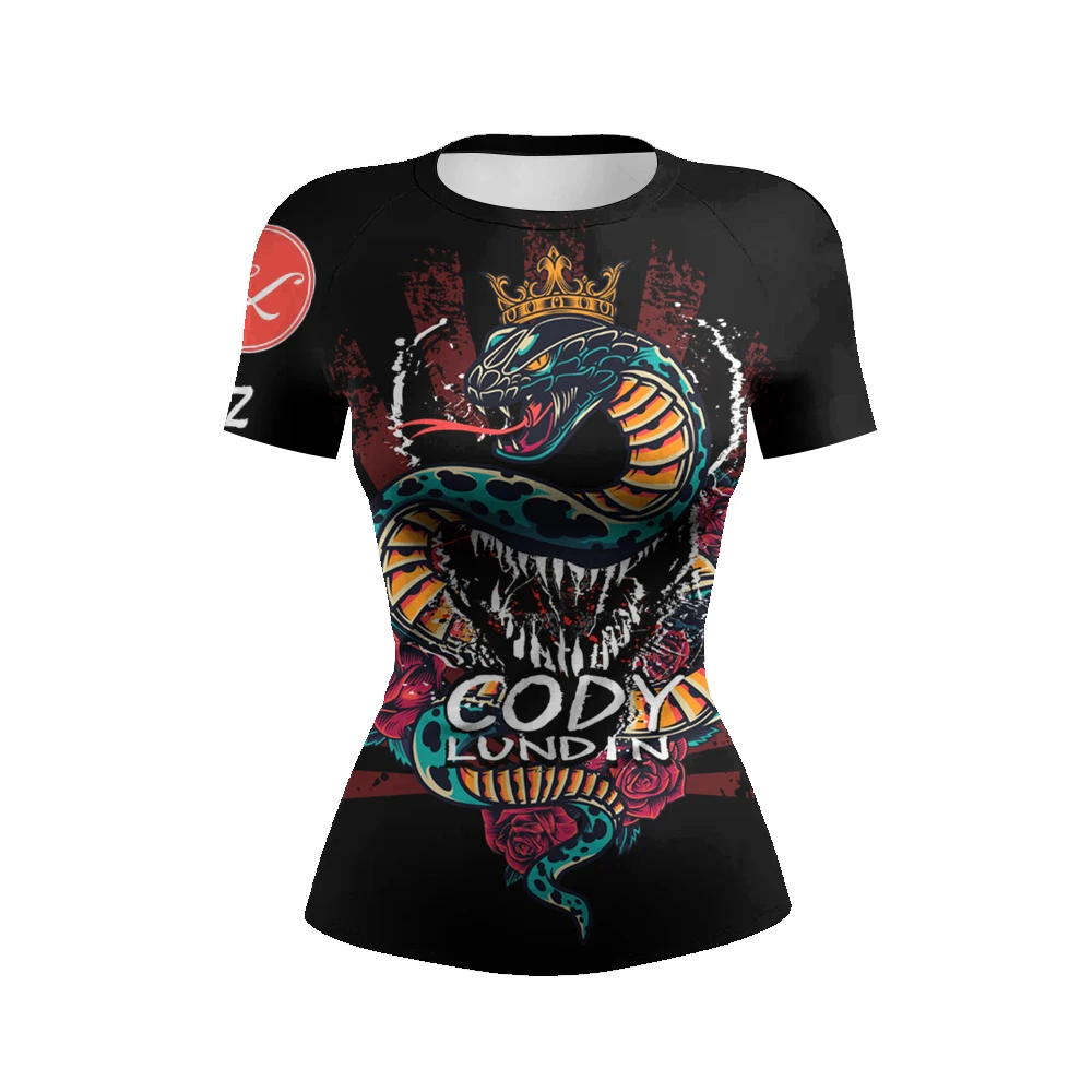 Cody Lundin Sublimation Women Fighting Grappling Clothes BJJ  jiu jitsu Rash Guard Moisture Tattoo Cool Female Casual T-shirt