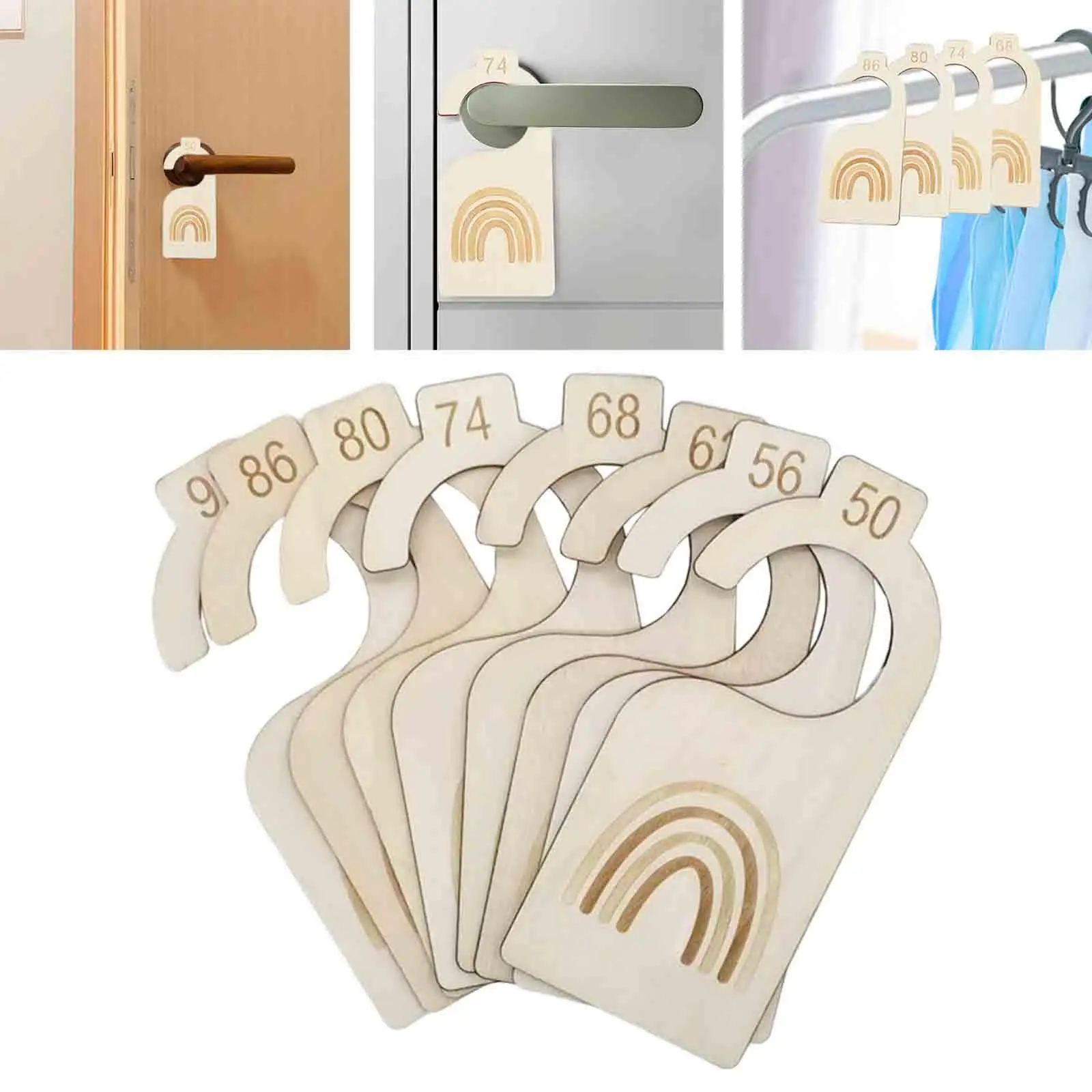 8 Pieces Baby Closet Dividers DIY Baby Clothes Size Hanger Organizer for Baby