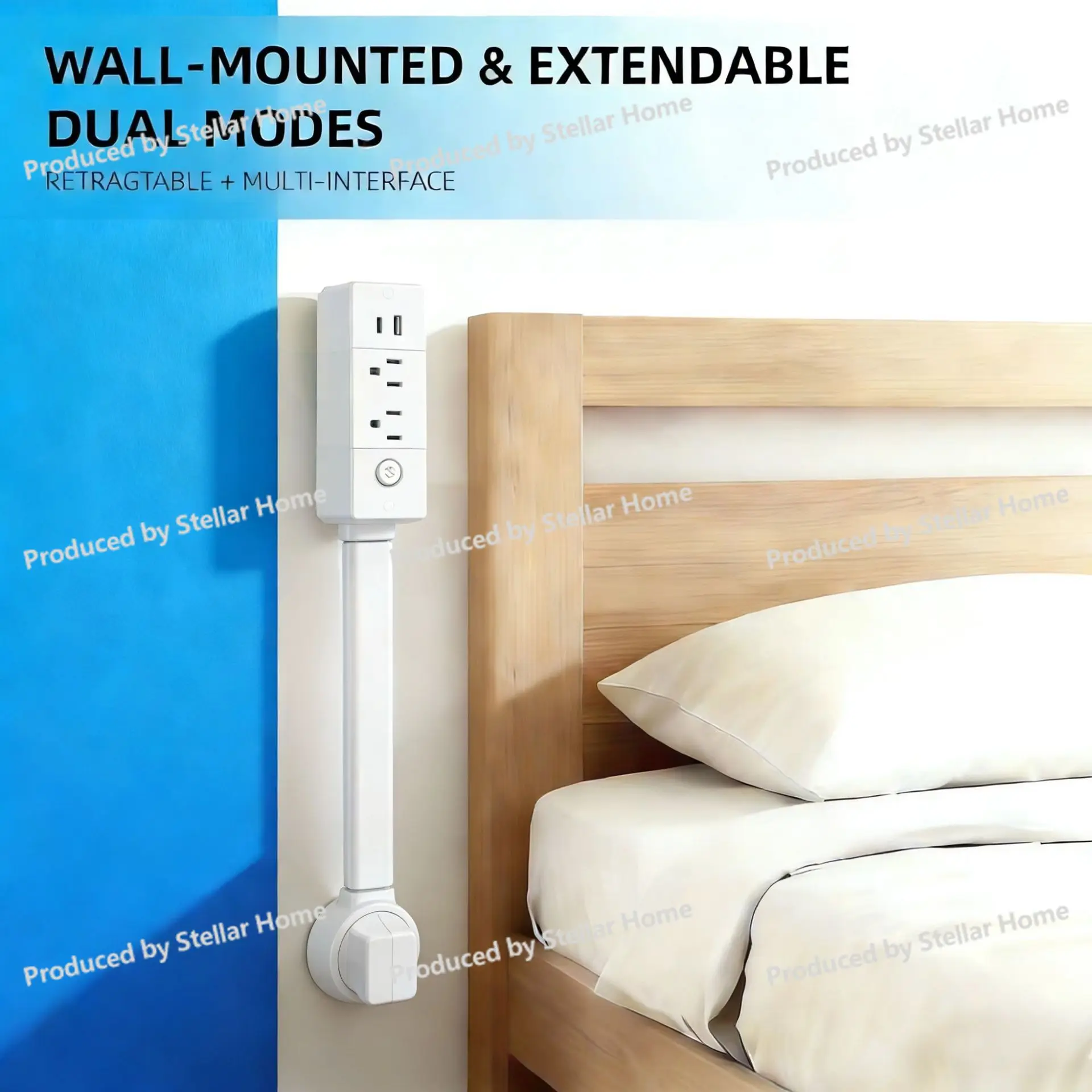 New Electrical Outlet Extender Power Socket Sofa Bedside Table Expander